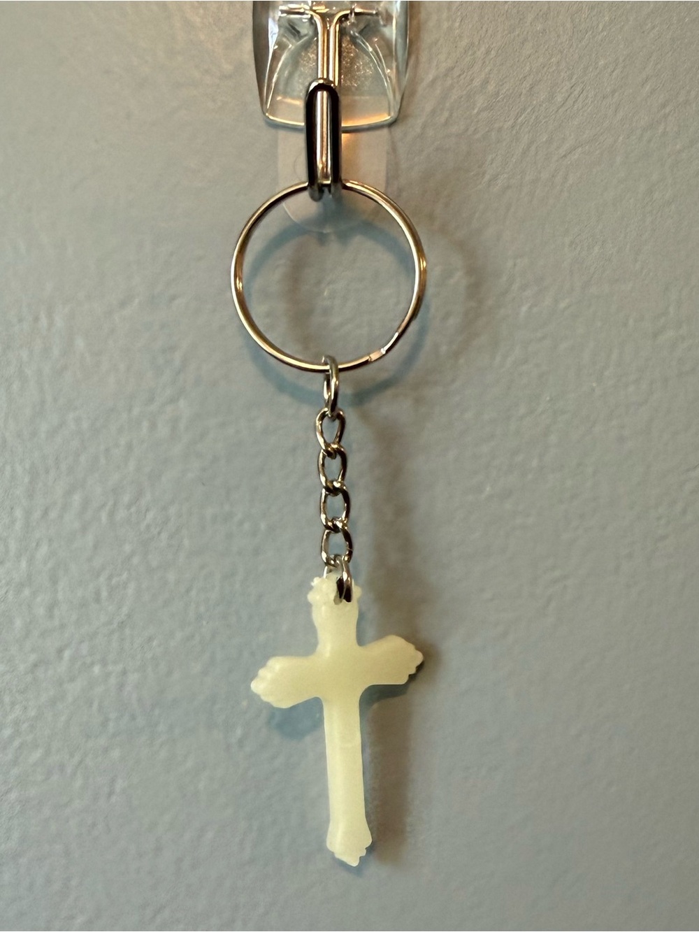 Glow in the Dark Cross Keychain